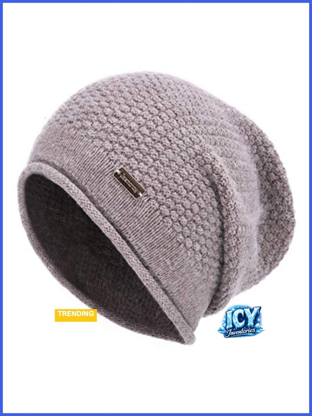 Slouchy Knit Beanie Winter Hat Soft Warm Skull Cap